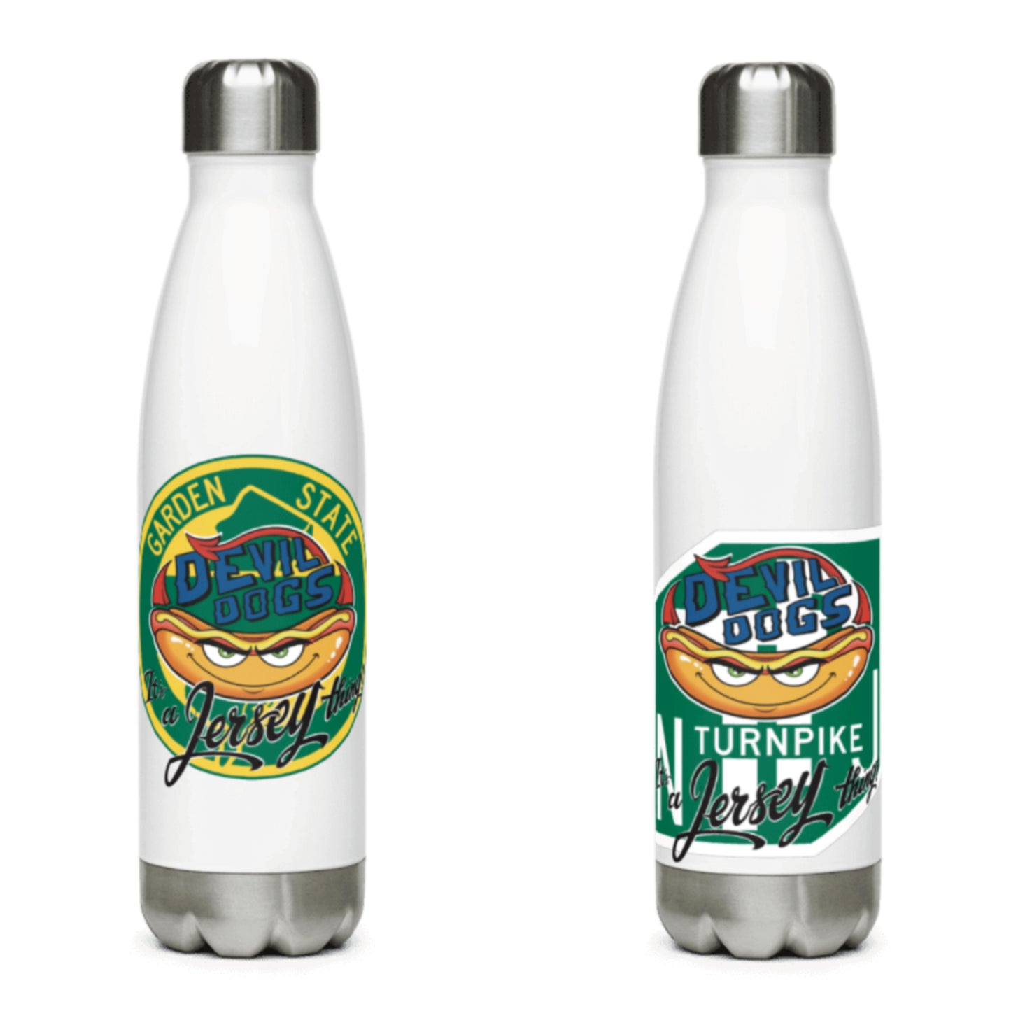 Devil Dogs - Stainless Steel Bottle - JERSEY (ONLY 1, TWO SIDED BOTTLE)