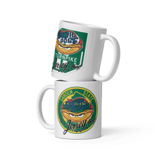 Devil Dogs - White Glossy Mug - JERSEY (ONLY 1 TWO SIDED MUG)