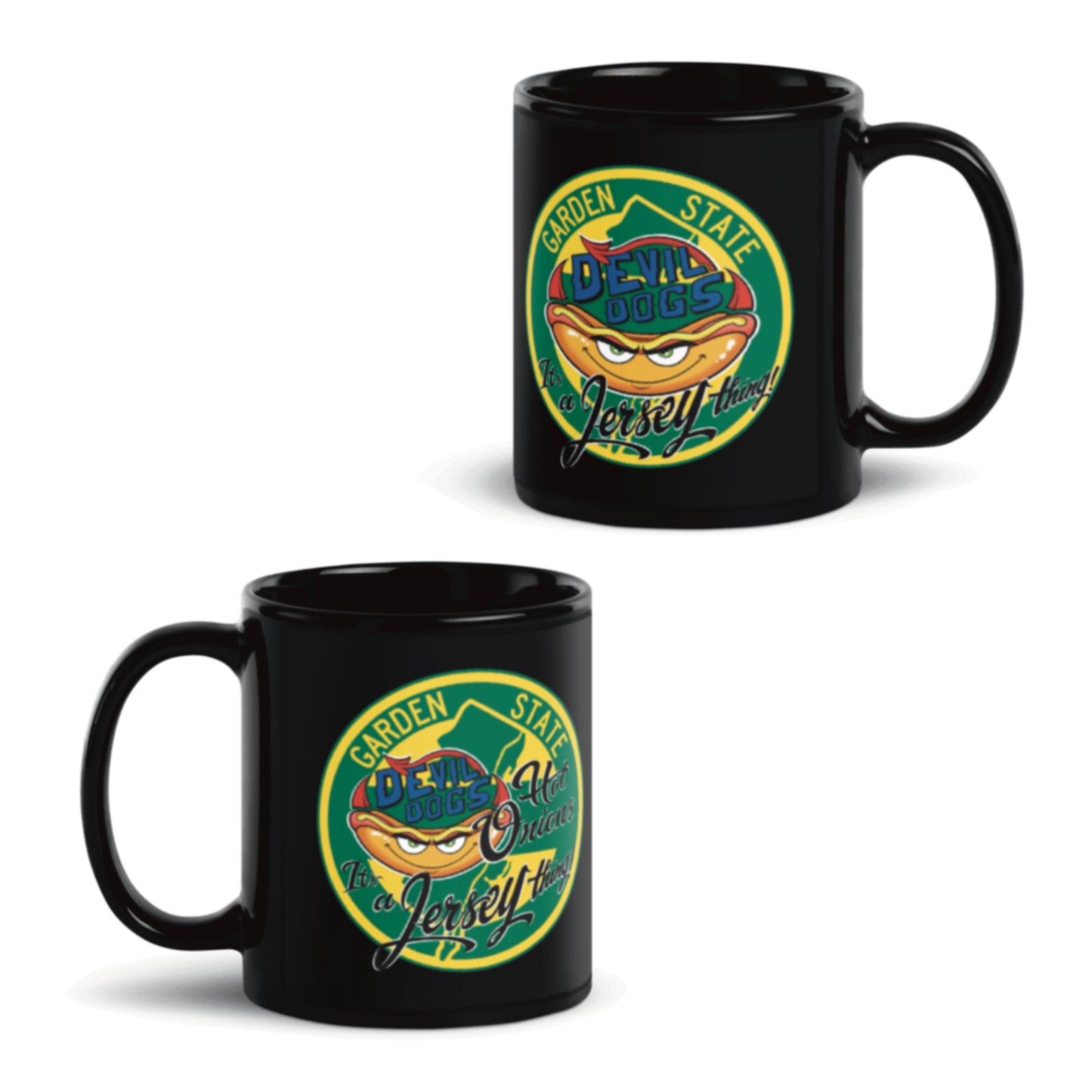 Devil Dogs - Black Glossy Mug - PARK/HO Devil Dogs (ONLY 1, TWO SIDED MUG)