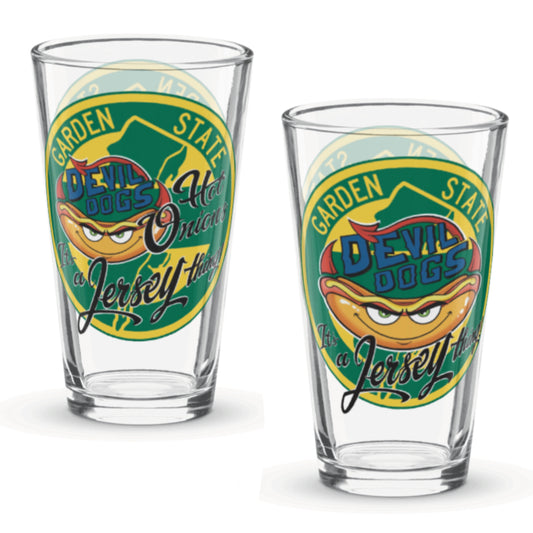 Devil Dogs - Shaker Pint Glass - PARK/HO  (ONLY 1, TWO SIDED GLASS)