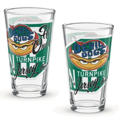 Devil Dogs - Shaker Pint Glass - TURN/HO  (ONLY 1, TWO SIDED GLASS)