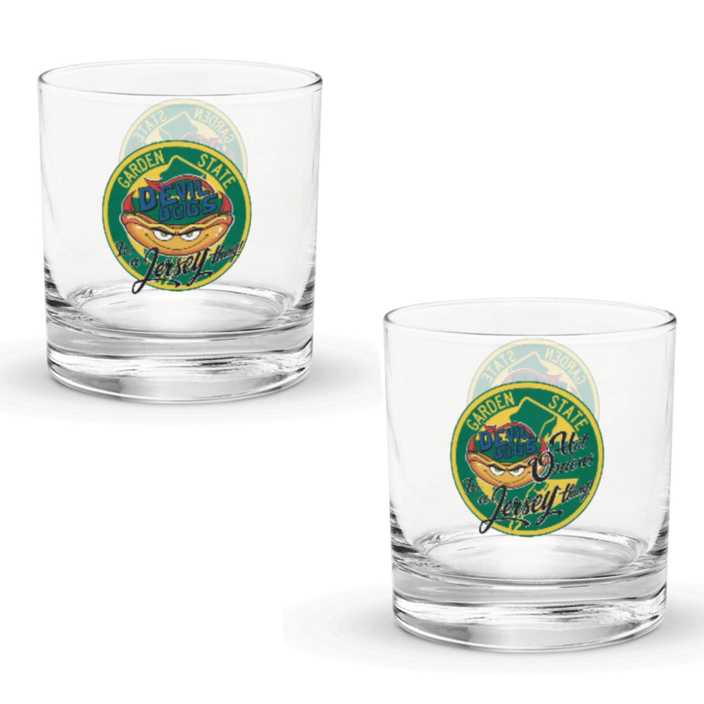 Devil Dogs - Rocks Glass - PARK/HO (ONLY 1, TWO SIDED GLASS)