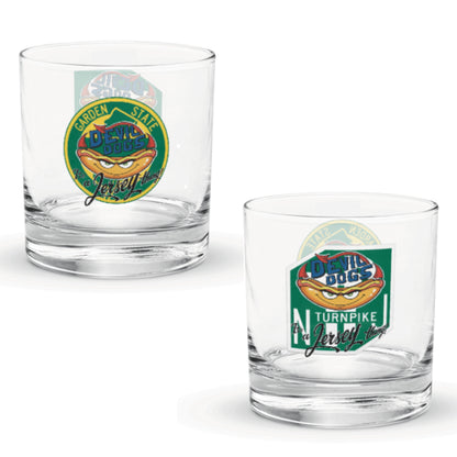 Devil Dogs - Rocks Glass - JERSEY (ONLY 1, TWO SIDED GLASS)