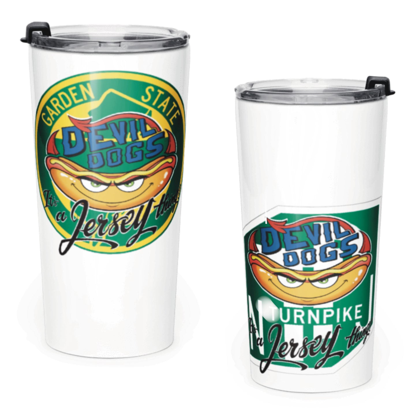 Devil Dogs - Tapered Stainless Steel Tumbler - JERSEY (ONLY 1, TWO SIDED TUMBLER)